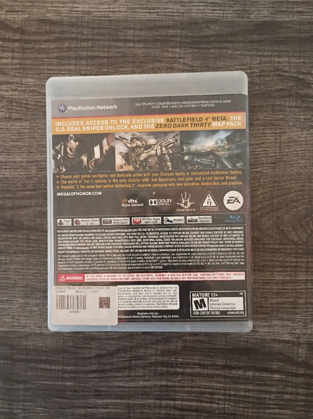 Sony PS3 Medal of Honor Warfighter Limited Edition - Red/Brown Artwork
